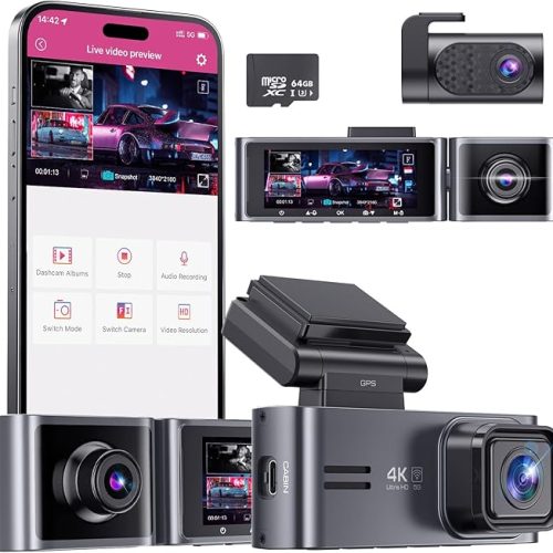 OMBAR 4K 3 Channel Dash Cam 5G WiFi